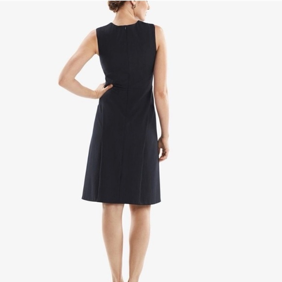 MM Lafleur Annie Black Sleeveless Vneck Shift Office Preppy Midi Dress 12 - Picture 3 of 13